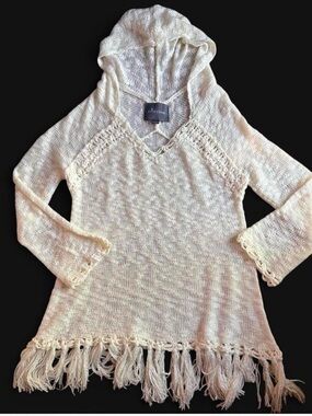 Paper Crane Ethereal Festival Boho Fringe Hooded Pullover